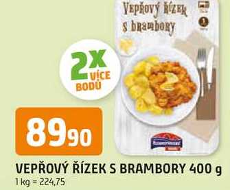 VEPŘOVÝ ŘÍZEK S BRAMBORY 400 g 