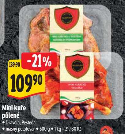 Mini kuře půlené, 500 g
