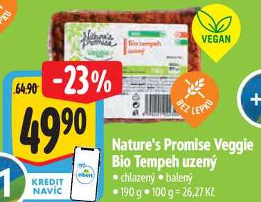 Nature's Promise Veggie Bio Tempeh uzený, 190 g