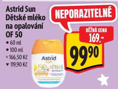 Astrid Sun Dětské mléko na opalování OF 50, 60 ml 