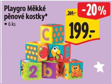 Playgro Měkké pěnové kostky, 6 ks  