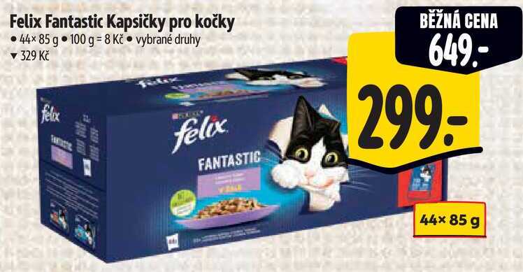 Felix Fantastic Kapsičky pro kočky, 44x85 g 