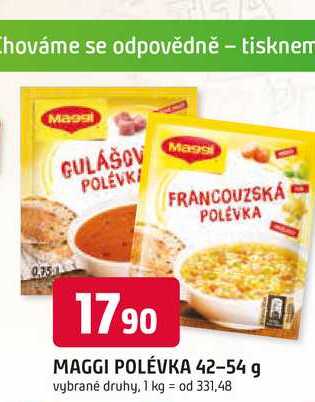 MAGGI POLÉVKA 42-54 g vybrané druhy