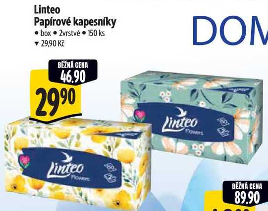 Linteo Papírové kapesníky, 150 ks