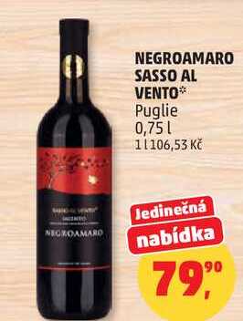 NEGROAMARO SASSO AL VENTO Puglie 0,75l
