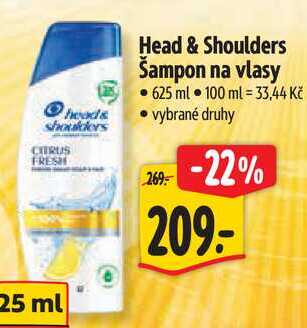 Head & Shoulders Šampon na vlasy, 625 ml 
