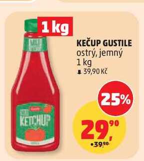 KEČUP GUSTILE ostrý, jemný 1 kg