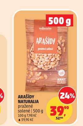 ARAŠÍDY NATURALIA pražené solené 500 g