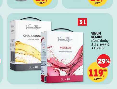 VINUM REGUM různé druhy 3l