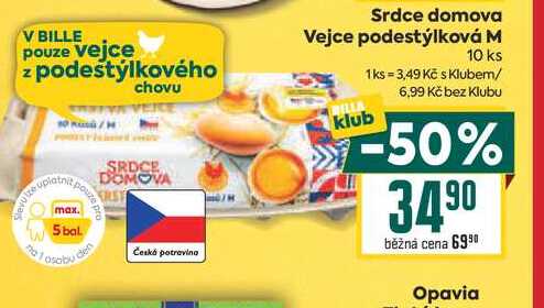 Srdce domova Vejce podestýlková M klub 10 ks 