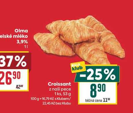 Croissant z naší pece 1ks, 53 g 