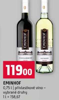 EMINHOF 0,75l přívlastkové víno vybrané druhy 