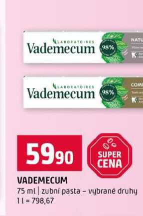 VADEMECUM 75 ml zubní pasta vybrané druhy 