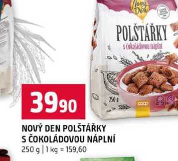 NOVÝ DEN POLŠTÁŘKY S ČOKOLÁDOVOU NÁPLNÍ 250 g 