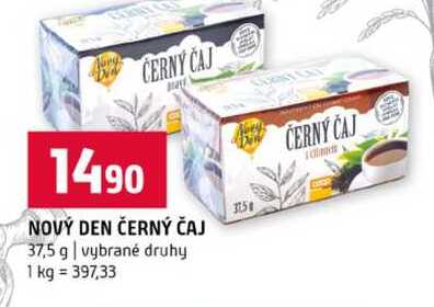 NOVÝ DEN ČERNÝ ČAJ 37,5 g vybrané druhy