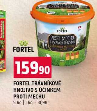 FORTEL TRÁVNÍKOVÉ HNOJIVO S ÚČINKEM PROTI MECHU 5 kg 