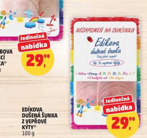 EDÍKOVA DUŠENÁ ŠUNKA Z VEPŘOVÉ KÝTY 100 g