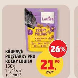 KŘUPAVÉ POLŠTÁŘKY PRO KOČKY LOUISA 150g