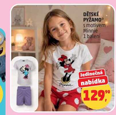  DĚTSKÉ PYŽAMO s motivem Minnie 1 balení