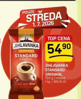 JIHLAVANKA STANDARD ORIGINAL 150 g | mletá
