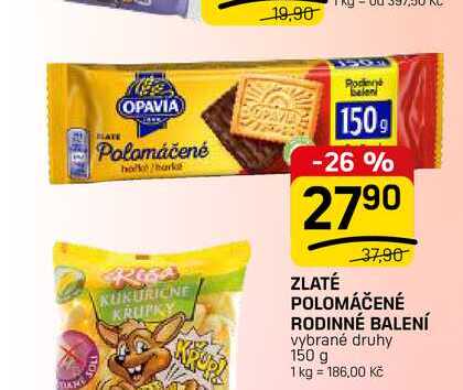 ZLATÉ POLOMÁČENÉ RODINNÉ BALENÍ vybrané druhy 150 g 