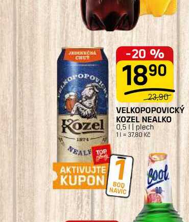 VELKOPOPOVICKÝ KOZEL NEALKO 0,5l, plech 
