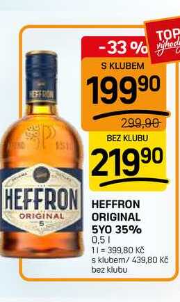 HEFFRON ORIGINAL 5YO 35% 0,5l
