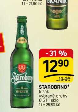 STAROBRNO* ležák vybrané druhy 0,5l
