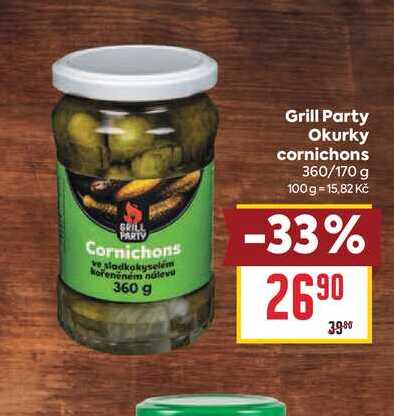 Grill Party Okurky cornichons 360/170 g 