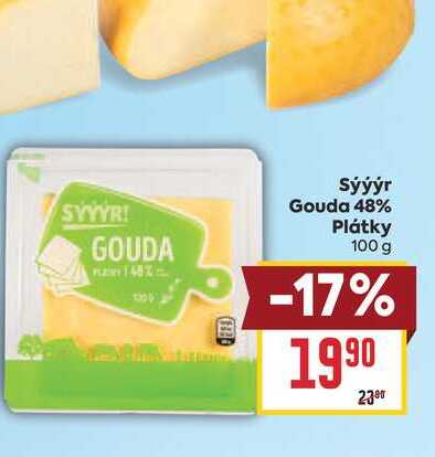 Sýýýr Gouda 48% Plátky 100 g 