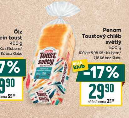 Penam Toustový chléb světlý 500 g 
