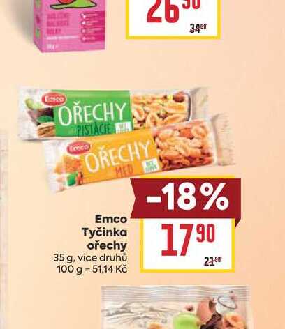 Emco Tyčinka ořechy 35 g