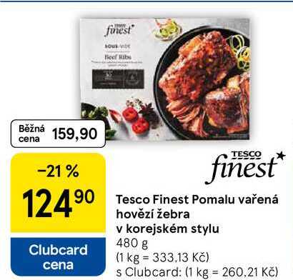 Tesco Finest Pomalu vařená hovězí žebra v korejském stylu, 480 g  