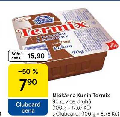 Mlékárna Kunín Termix, 90 g 