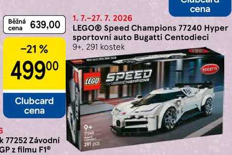 LEGO® Speed Champions 77240 Hyper sportovní auto Bugatti Centodieci 9+, 291 kostek