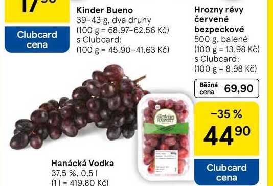 Hrozny révy červené bezpeckové, 500 g, balené 