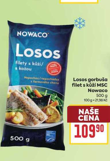 Losos gorbuša filet s kůží MSC 500 g  