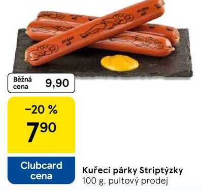 Kuřecí párky Striptýzky, 100 g