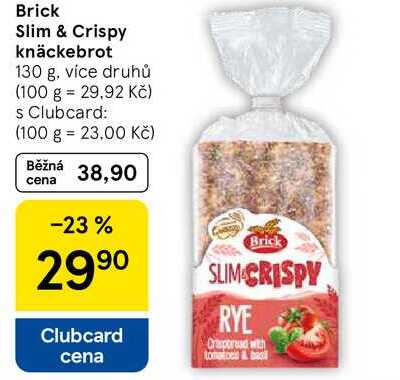Brick Slim & Crispy knäckebrot, 130 g, více druhů 