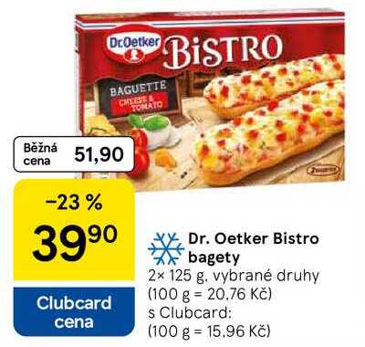 Dr. Oetker Bistro bagety, 2x 125 g, vybrané druhy