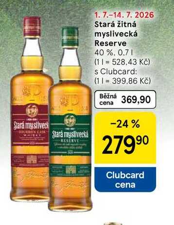 Stará žitná myslivecká Reserve 40 %, 0,7 l
