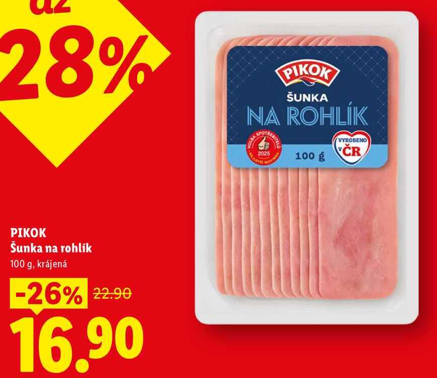 PIKOK Šunka na rohlík, 100 g