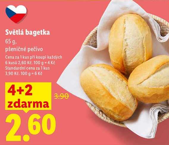 Světlá bagetka, 65 g