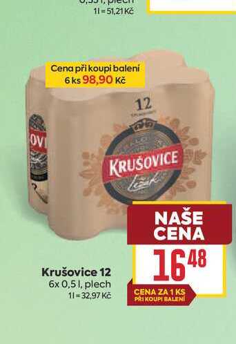 Krušovice 12 6x 0,5 1, plech