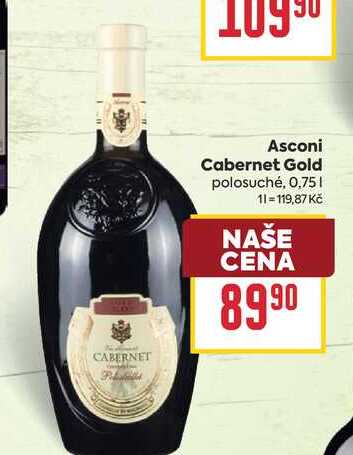 Asconi Cabernet Gold polosuché, 0,75l