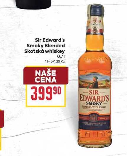 Sir Edward's Smoky Blended Skotská whiskey 0,7l