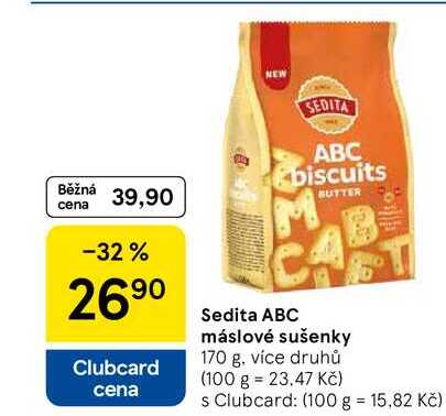 Sedita ABC máslové sušenky, 170 g, více druhů
