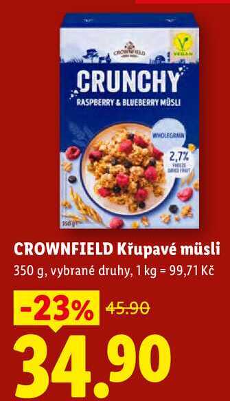 CROWNFIELD Křupavé müsli, 350 g