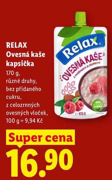 RELAX Ovesná kaše kapsička, 170 g