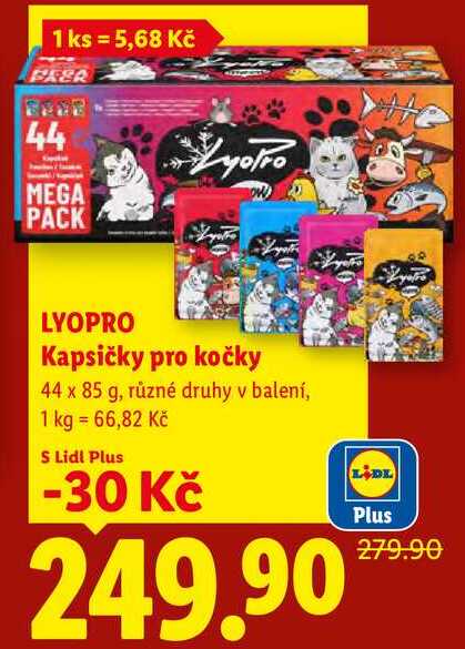 LYOPRO Kapsičky pro kočky, 44x 85 g 